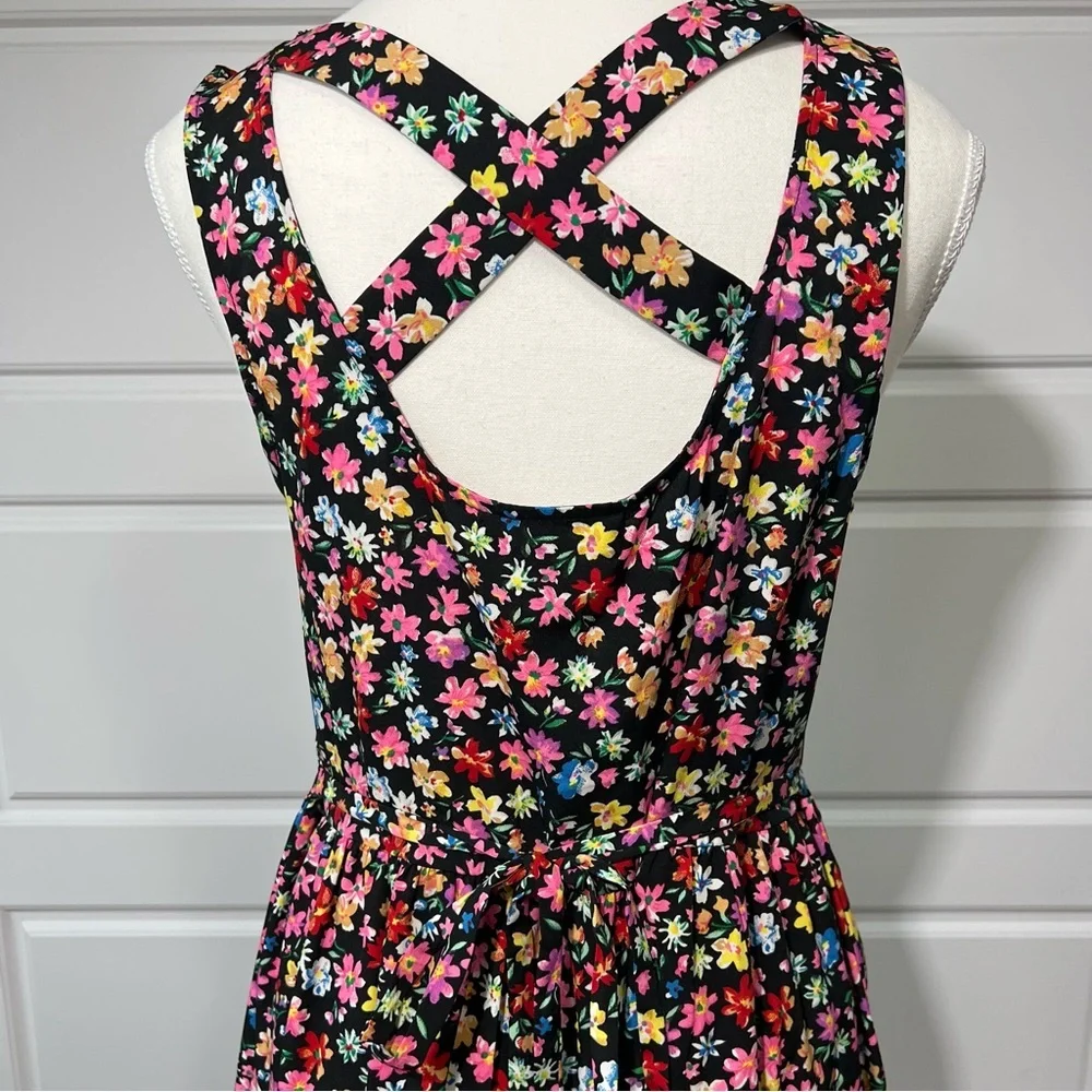 Band of Gypsies‎ SM Women's Floral Sleeveless Criss Cross Back Mini Dress